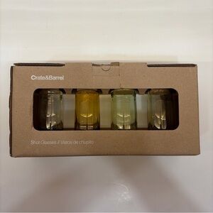 Crate&Barrel brown and Green Shot Glass Set